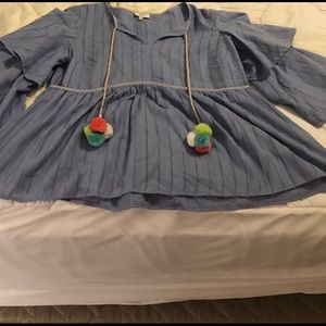 Crown & Ivy shirt with Pom Pom tassels